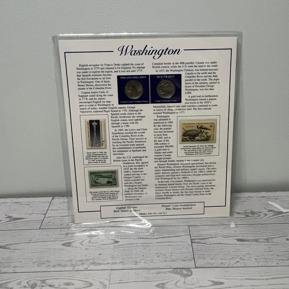 2007 Washington Postal Commemorative Society Statehood Quarter/stamps